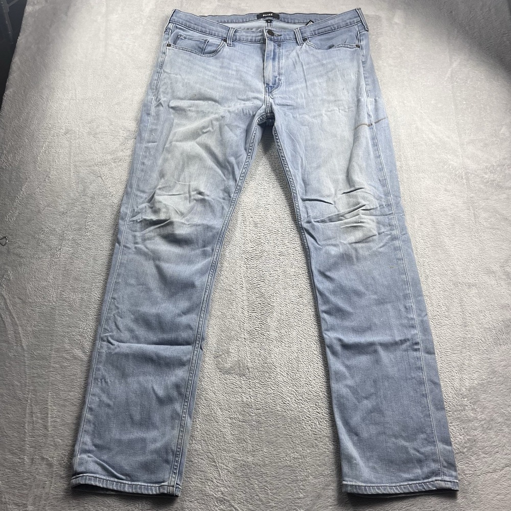 Paige Jeans Mens 36x32 Blue Federal Slim Straight Leg Stretch Light Wash Denim